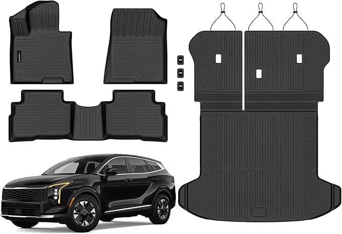 AUXKOFloor Mats Cargo Mat Backrest Mat for 2026-2023 Kia Sportage Hybrid | High Wall,All-Weather,All Season,Odorless,Anti Slip,Rain&Salt Resistant,TPE Material,Black,Accessories,Pet Friendly by AUXKO