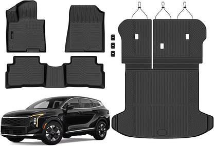 AUXKOFloor Mats Cargo Mat Backrest Mat for 2026-2023 Kia Sportage Hybrid | High Wall,All-Weather,All Season,Odorless,Anti Slip,Rain&Salt Resistant,TPE Material,Black,Accessories,Pet Friendly by AUXKO
