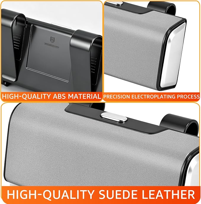 Car Sunglasses Holder for Sun Visor, Button Leather Eyeglass Hanger and Interior Storage Box - Image 3