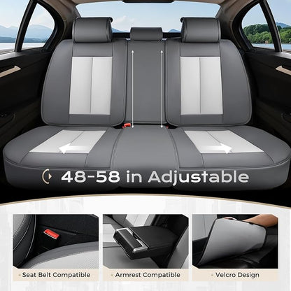 Coverado Car Seat Covers, Seat Covers for Cars, Waterproof Leather Auto Seat Protectors, Leather Car Seat Cushion, Car Interiors Accessories Universal Fit for Most Cars - Image 2