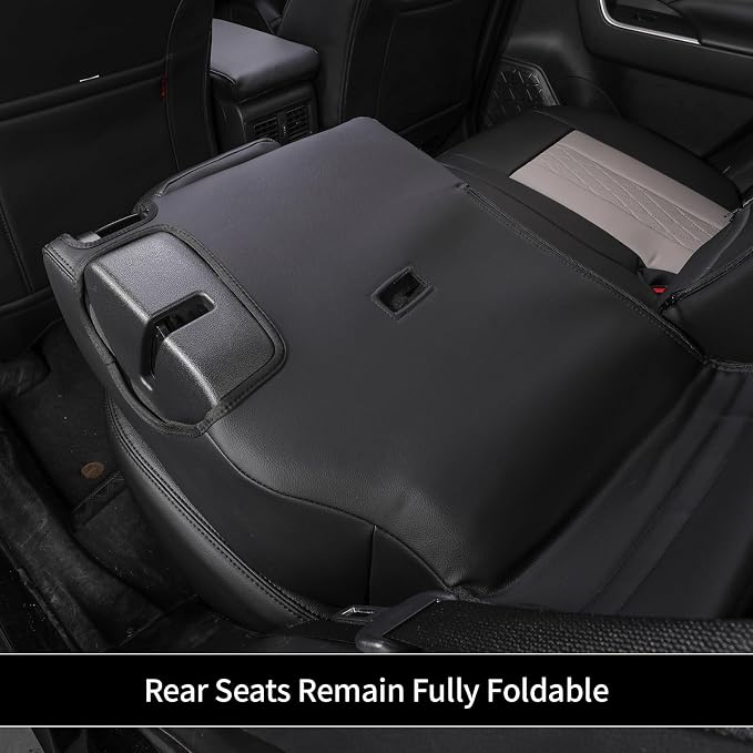 EKR Corolla Seat Covers Custom Fit for Toyota Corolla 2020 2021 2022 Hybird LE &2023 2024 2025 2026 Hybrid XLE,Leather Car Seat Cover Full Set-Faux Leather(Black+Light Gray-1) - Image 7