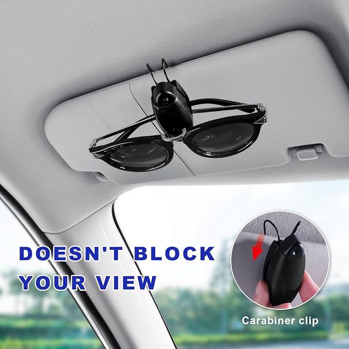 5 PCS Car Sun Visor Clips, Compact Auto Sunshade Sunglasses Clip Ticket Card Holder, Universal Sun Visor Organizer Eyeglasses Mount for Most Vehicles (Black) - Image 6