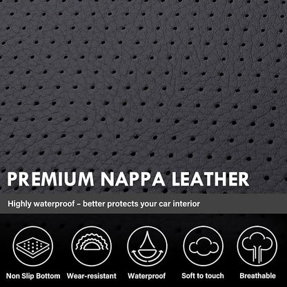 Coverado Chevy Silverado Seat Covers, Faux Leather Seat Covers Fit for Chevy Silverado GMC Sierra 2007-2025 1500, 2015-2025 2500HD 3500HD Crew Double Extended Cab (Front, Black) - Image 8