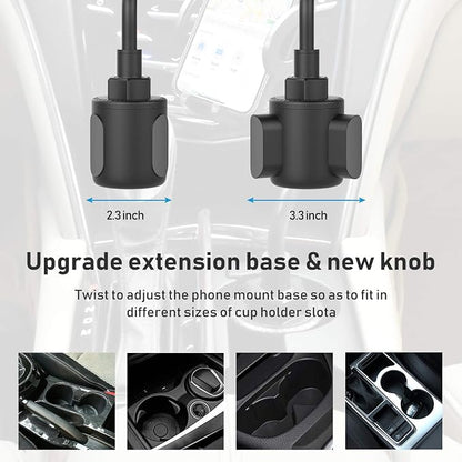 Phone Holders for Your Car, Adjustable Gooseneck Cup Car Phone Holder | 360° Rotation, Super Stable, One Button Release Universal Cup Car Holder Phone Mount for iPhone, Samsung and All Smartphones - Image 5