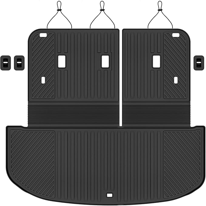 AUXKO All Weather Cargo Mat Backrest Mat for Kia Telluride 2027 Gas&Hybrid | High Wall,All-Weather,All Season,Odorless,Anti Slip,Rain&Salt Resistant,TPE Material,Black,Accessories,Pet Friendly - Image 2