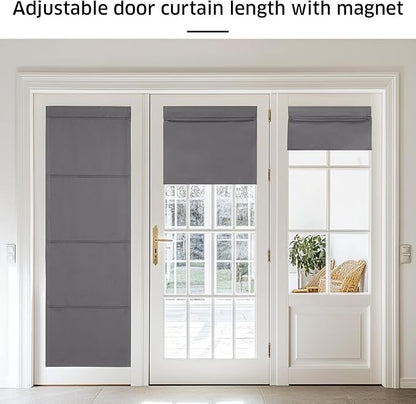 NICETOWN Magnetic Roman Shade for Window No Drill Blackout Door Curtain | French Front Door, Roman Roll Up Curtains for Light Conrol, Sidelight Curtains, 24" W x 72" L, 1 Panel, Grey - Image 4