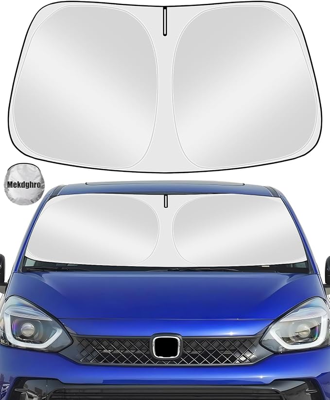 Custom Fit Windshield Sun Shade for Honda Fit 2015-2020 | Foldable, Easy to Install & Store, Full Coverage, 210T Reflective Fabric, Blocks 99% of UV Rays by Mekdghro