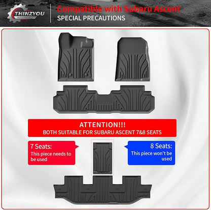 Floor Mats for 2019-2025 2026 Subaru Ascent | Trunk Mat Cargo Mat Liner TPE All Weather Back Seat Cover Protector 2023 Ascent Accessories - Image 3