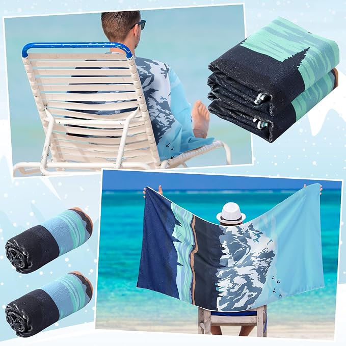 Hahafelt 2 Pack Car Seat Towel Covers Athletic Running Towel Performance Microfiber Post Workout Sweat Washable Cover Non Slip for Seat Outdoor Sport (Glacier) - Image 4