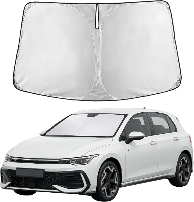 Autovir Windshield Sun Shade Fit for 2022-2025 2026 Volkswagen Golf Mk8 | Sunshade, Front Car Window Shades Sun Visor, Blocks UV Rays & Heat, Car Accessories by Autovir