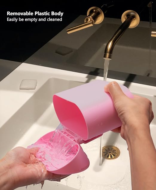 Ginsco 2 Pack Mini Car Trash Can with Lid, Small Car Garbage Can, Cute Leakproof ABS Trash Bin, Auto Accessories for Interior, Garbage Bin for Home, Office with 120pcs Trash Bags Pink - Image 9