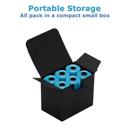 Ginsco 0.8 Gallons Disposable Trash Bags for Mini Car Trash Can, Portable Small Car Garbage Bags, Cars Accessories, Mini Trash Bags, Plastic Trash Bag for Cars/Home/Office (6 Rolls/90 Counts) Blue - Image 2