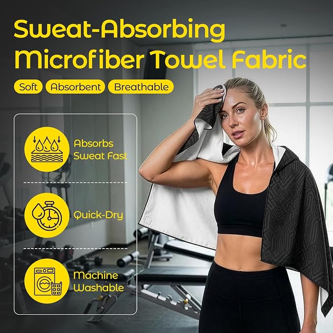 Car Seat Towel Cover, Full-Sized, Sweat Absorbing Towel for Gym - Geometric | Washable quick-dry towel cover protects front seats from sweat and water after gym, workout, running, beach and swimming - Image 4
