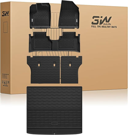 3W Floor Mats & Cargo Liner & Seatback Mats for Nissan Murano 2025 2026 | Full Set: Floor and Cargo Set + Backrest Mat, Max Surface Coverage, TPE All Weather, Easy To Clean, Waterproof by 3W