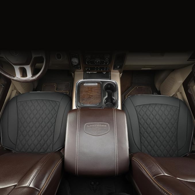 GIANT PANDA Bottom Seat Cover for Trucks&SUV, Front PU Leather Driver Seat Protector Fit for Chevy,Ram,Toyota,GMC,Ford F150 F-Series (2PCS-Black) - Image 8