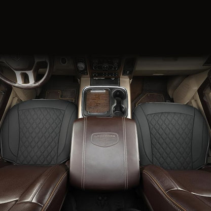 GIANT PANDA Bottom Seat Cover for Trucks&SUV, Front PU Leather Driver Seat Protector Fit for Chevy,Ram,Toyota,GMC,Ford F150 F-Series (2PCS-Black) - Image 8