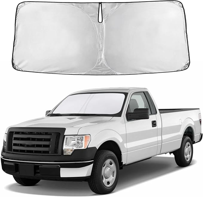 Autovir Windshield Sun Shade Fit for 2009-2012 2013 2014 Ford F150 | Sunshade, Front Car Window Shades Sun Visor, Blocks UV Rays & Heat, Car Accessories by Autovir