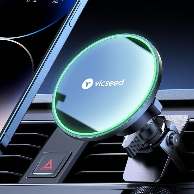VICSEED for MagSafe Car Mount [Upgraded Strongest Magnet Power] Magnetic Phone Holder for Car Vent 360 Adjustable Magnetic Car Phone Holder Mount for iPhone 16 Pro Max 15 14 13 12 Plus Mini by VICSEED