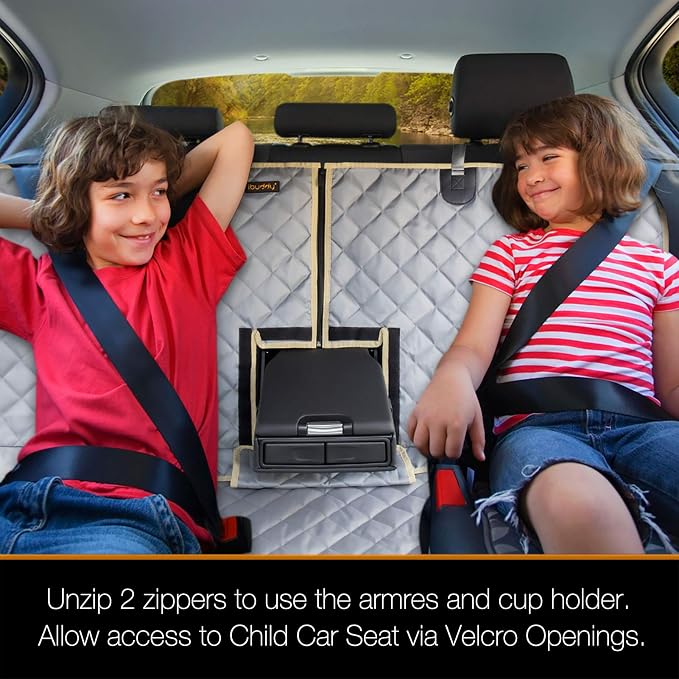 Car Seat Cover Waterproof Back Seat Cover for Kids and Dogs Without Smell Heavy Duty and Nonslip Rear Seat Protector Non Stick Fur Bench Seat Cover for SUV Van Easy to Install Machine Washable - Image 5