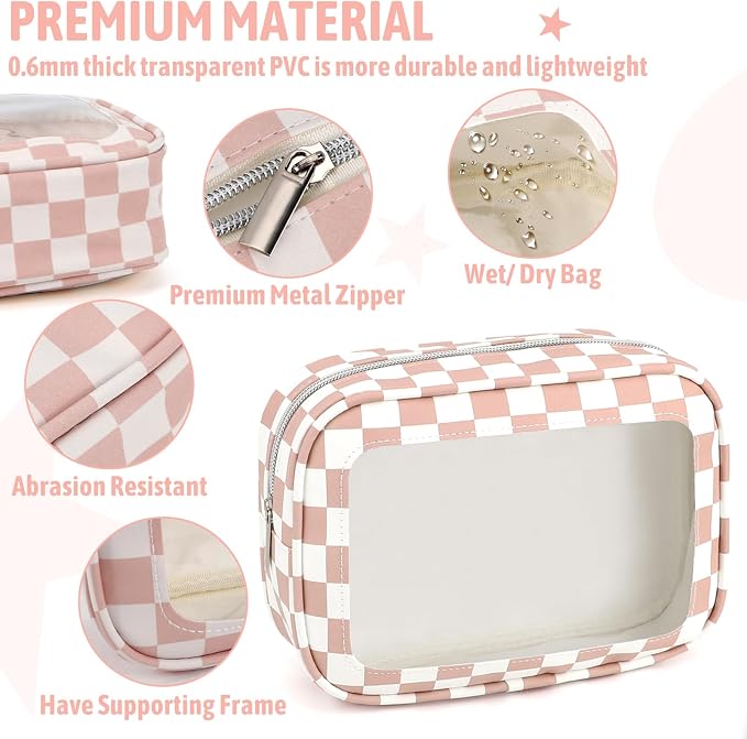 YOPCDJ 5PCS Diaper Bag Organizer Pouch Set, TSA Approved Toiletry Bag, Clear Waterproof TPU Makeup Bag Set Travel Organizer Bags for Women and Kids - Image 4