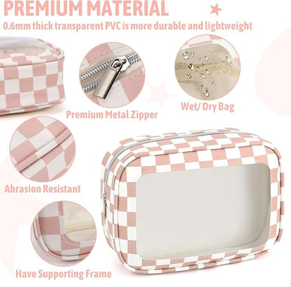 YOPCDJ 5PCS Diaper Bag Organizer Pouch Set, TSA Approved Toiletry Bag, Clear Waterproof TPU Makeup Bag Set Travel Organizer Bags for Women and Kids - Image 4