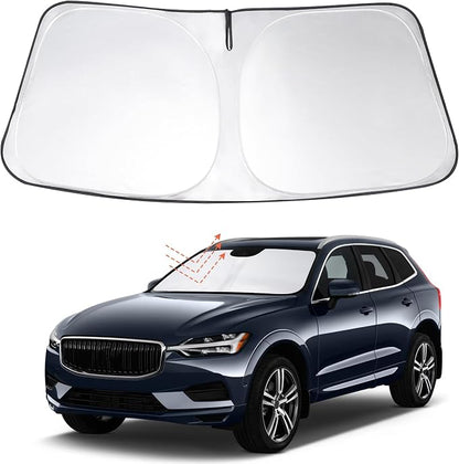 Windshield Sun Shade Sunshade for 2018-2025 2026 Volvo XC60 | Full covered for windshield, Foldable & Durable, Block UV Rays, Reduce Heat, Easy to install, Keeps Car Cooler by LHFLIVE