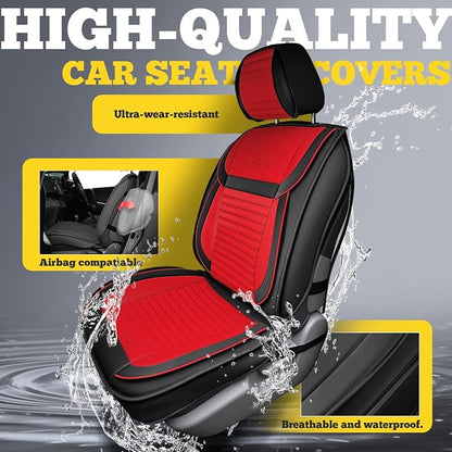 Car Seat Covers Full Set, Faux Nappa Leather, for Sedans and SUVs | Full Set, Waterproof, Airbag Compatible - Image 6