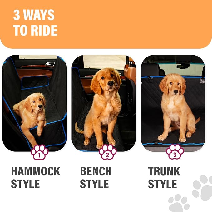 Blue XL Dog Car Hammock Back Seat Cover, Waterproof Backseat Cover Protector for Truck Bench Rear of Sedans or SUVs, Essential Pet Supplies Vacuum or Wipe Clean, Machine Washable - Image 7