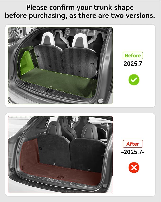 3W Cargo Liner Fit for Tesla Model X 6 Seats 2022-2025(Not for 2026) | All Weather TPE Custom Fit Floor Liners for Front and Rear Trunk Full Set Car Mats Black, Over 10 Years Lifespan - Image 4