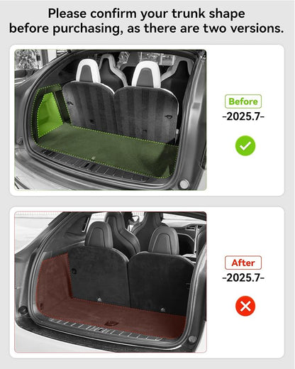 3W Cargo Liner Fit for Tesla Model X 6 Seats 2022-2025(Not for 2026) | All Weather TPE Custom Fit Floor Liners for Front and Rear Trunk Full Set Car Mats Black, Over 10 Years Lifespan - Image 4