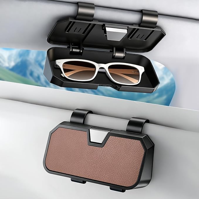 Sunglasses Holder for Car Visor Leather Eyeglasses Organizer Case for BMW X3 X5 X7 X1 3 4 2 5 Series Accessories by ERIVIS