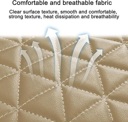 2PCS Leather Car Seat Cover, Front Bottom Seat Protector Pad, Beige | Leather Vehicle Seat Cover, Full Surround Waterproof Seat Protector Cushion, Universal Fit, Auto Interior Accessories - Image 3