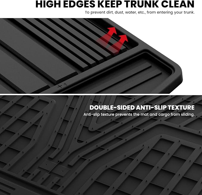 LASFIT Cargo Mat for Rogue 2026 2025 2024 2023 2022 2021 | All Weather TPE Custom Fit Cargo Trunk Mat Accessories, Black - Image 5