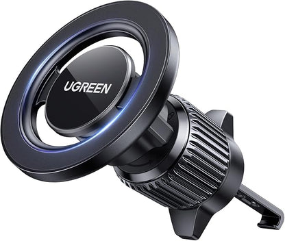 UGREEN Car Phone Mount for Magsafe Air Vent Car Mount Magnetic Phone Holder Compatible with iPhone 17 16 15 14 13 12 Pro Max, Strongest Magnet Black | Compatible with iPhone 17 Pro Max Air/16/15/14/13/12 Series & MagSafe Case with Metal Plates(Black) by Unknown