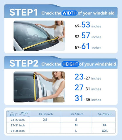 2026 Upgraded Nmoiss True Dual Layer Air Cool Windshield Sun Shade Umbrella | Drive to Superior Coolness & Comfort Block 99% UV Sun Rays & Heat Damage Keep Cool Protect Interior Zero Light Leakage L - Image 6