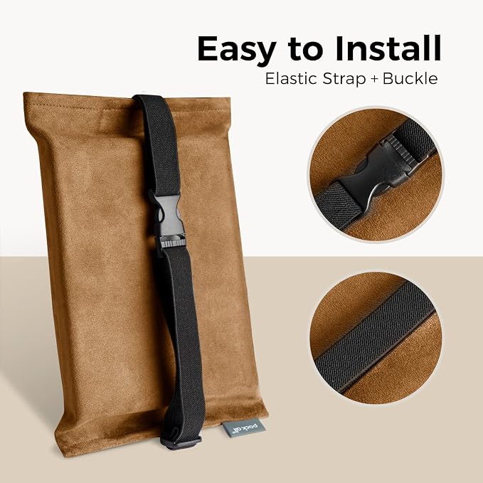 pack all Microsuede Car Tissue Holder, Compact Napkin Dispenser | Keeps Tissues & Wipes Within Reach, Space-Saving, View-Friendly, Adjustable Strap, Fits Sun Visors & Seat Backs, Mocha Brown - Image 4