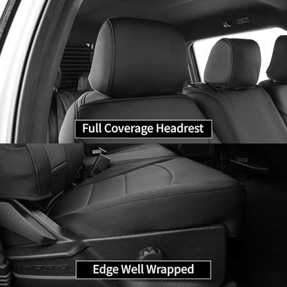 EKR F150 Seat Covers Custom Fit for (SuperCab/Extended Cab) 2015 2016 2017 2018 2019 2020 Ford F-150 Raptor,(2 Door,2nd Row/NO Armrest),Heavy-Duty,Sweat &Dirt Resistant- Neoprene(Black) - Image 2
