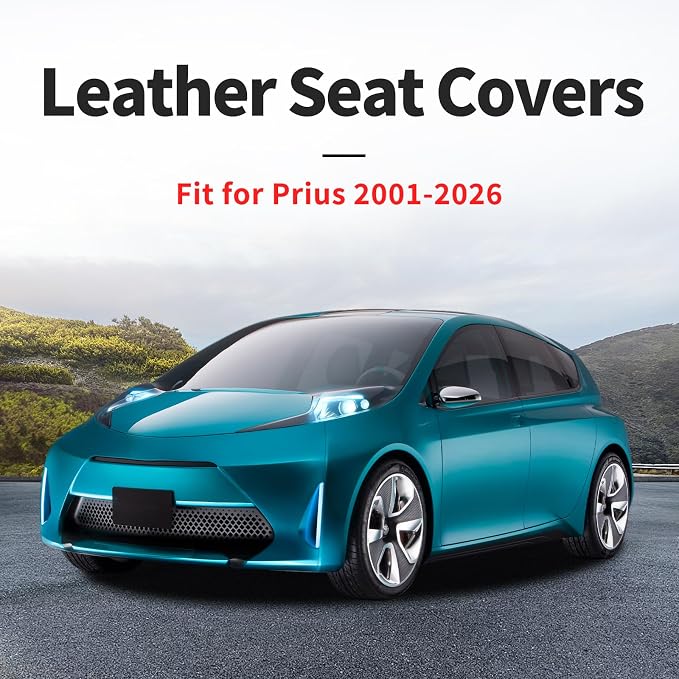 Fit for Prius Car Seat Covers Compatible with Toyota Prius 2001-2026 - Waterproof Breathable Leather Automotive Seat Cushions Protector,Airbag Compatible,Full Set 5 Seats(Gray) - Image 4