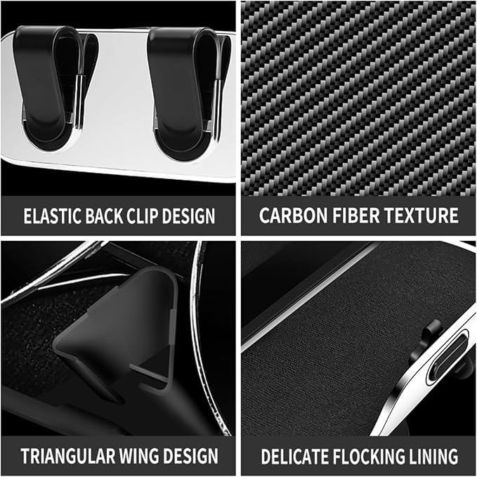 Sunglass Holder for Car Visor, Car Sunglass Holder Case | Push-button visor sunglass holder，Full Wrap Dustproof Sunglass Case with Anti-Scratch Lining, Suitable for Trucks, Sedans - Image 6