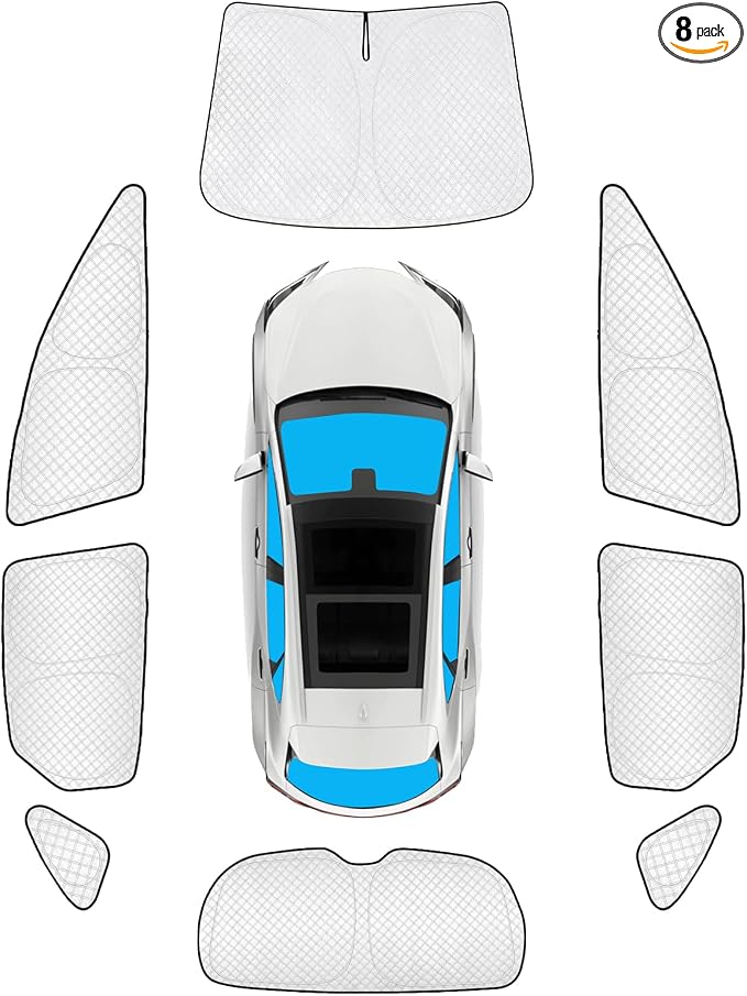 KMF 8pcs Thicken Sun Shades for Lexus NX 2022-2025 2026 Accessories, Full Car Window Covers Sunshade for Windshield Side Rear, UV Block and Privacy Blackout for Car Camping Outdoor by KMF