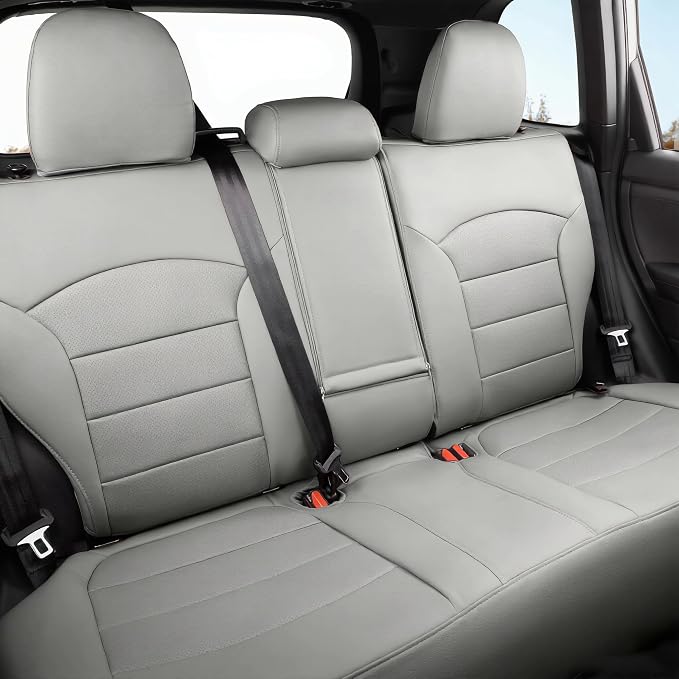 Custom Seat Covers for 2026 Subaru Forester,Rear w/Armrest,Faux Leather | Full Set Suv Seat Cushion,Easy Installation,Factory Look,Waterproof Car Seat Protector (Grey) - Image 6