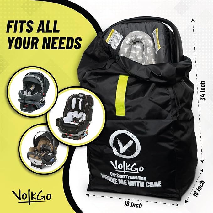 Car Seat Travel Bag For Airplane with Carrying Handle, Gate Check Bag, Car Seat Bags for Air Travel Carseat Travel Cover, Carseat Travel Bag Cover for Airplane Travel - Image 3