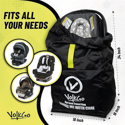 Car Seat Travel Bag For Airplane with Carrying Handle, Gate Check Bag, Car Seat Bags for Air Travel Carseat Travel Cover, Carseat Travel Bag Cover for Airplane Travel - Image 3