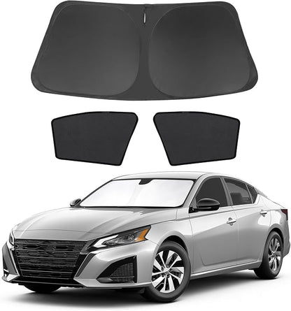 3PCS Car Window Shades Front Windshield Sun Shade Foldable Window Shade Custom Fit for Nissan Altima 2019-2024 Accessories Car Shades for Front Windows Anti-UV Rays Block Heat by FannycCargoCover