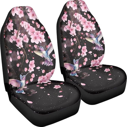 Automotive Seat Covers Hummingbird Cherry Blossom Seat Cover for Front Seats Only Universal fit for Cars, SUVs, Car Accessories Blanket Seat Protector for Women Men - Image 3