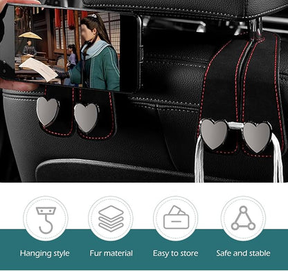 2 PCS Car Purse Hook, Cute Headrest Hooks, Seat Back Storage Holder, for Umbrellas Wallets Support, Multifunctiona Car Accessories (Black) - Image 5