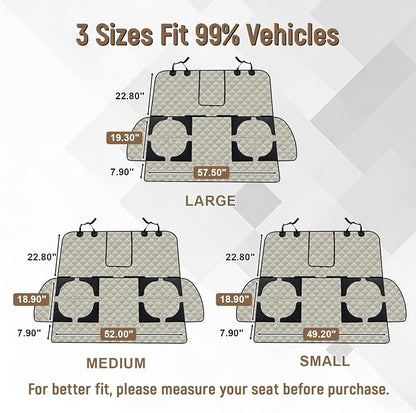 Pet Bench Seat Covers for Trucks, Heavy Duty Nonslip Car Seat Protector with ISOFIX Openings for 1-2 Child Car Seats,Fits Ford 150,Ram 1500,GMC Sierra,Toyota,Ram,Chevrolet Silverado(Beige) - Image 7