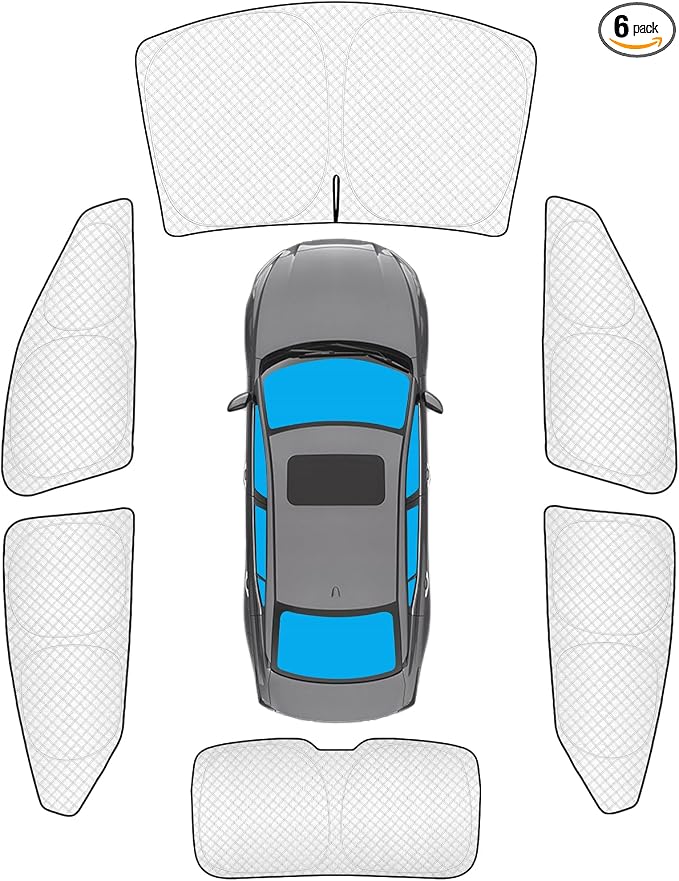 KMF 6pcs Sun Shades for Nissan Altima 2019-2025 2026 Accessories, Thicken Full Window Car Window Covers Sunshade for Windshield Side Rear, UV Block and Privacy Blackout for Car Camping Outdoor by KMF