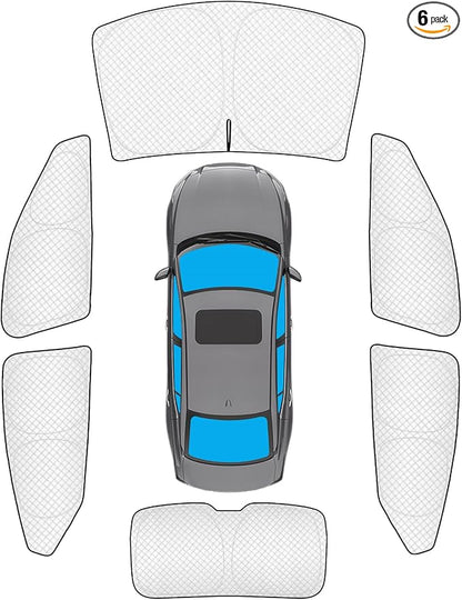 KMF 6pcs Sun Shades for Nissan Altima 2019-2025 2026 Accessories, Thicken Full Window Car Window Covers Sunshade for Windshield Side Rear, UV Block and Privacy Blackout for Car Camping Outdoor by KMF