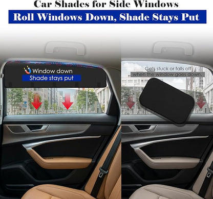 Wolfcar Car Window Shades for Baby, Magnetic 2-in-1 Detachable Side Window Sun Shade with Hook-and-Loop, Car Curtains & Car Shades for Side Windows for SUV/Truck, Privacy & UV Protection, 4 Pcs - Image 6